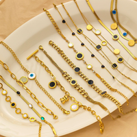 Pulseras de Cadena XIXI de Marca, Joyería de Moda Impermeable con Trébol, Accesorios para Mujer de Acero Inoxidable Mixto Chapado en Oro de 18K