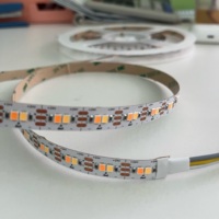 Bande LED double couleur IP20 2835 24V 10mm 128 LED/m 5M conforme CE RoHS, bandes LED flexibles SMD 2835 pour aménagement paysager