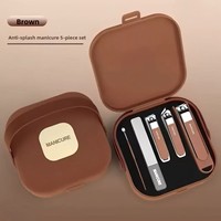 Ensemble de coupe-ongles portable haut de gamme anti-éclaboussures avec des outils complets de soin des ongles à domicile et des accessoires d'art des ongles