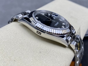 Reloj Mecánico de Lujo de Súper Calidad, Resistente al Agua, 41 mm, Acero CFactory 904L, Movimiento 3235, Esfera con Diamantes Negros 126-334, Correa Jubilee - Product Image 4