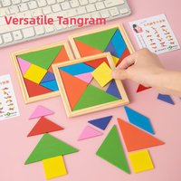 Puzzle Tangram en bois, 7 pièces, formes géométriques colorées, jouet éducatif pour enfants, aide pédagogique Montessori pour l'apprentissage préscolaire, vente en gros