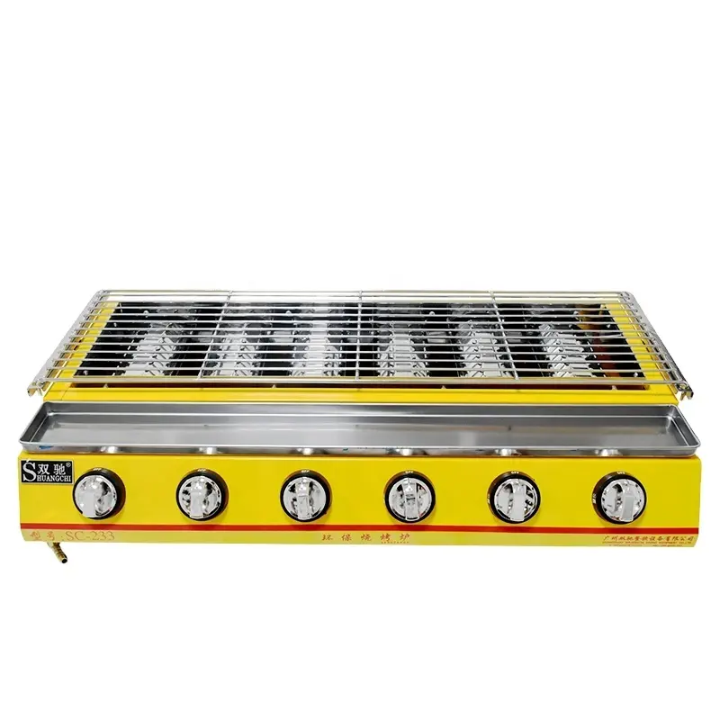 Home appliance infrared heat 6 Burner Gas BBQ Grill with steel cover Adjustable cooking grill gas barbecue grills