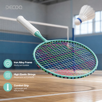 Ensemble de raquettes de badminton pour enfants, cadre en acier, poignée en PU, 2 raquettes, 3 volants, sac de transport, pour débutants, sport de plein air, cadeau pour enfants de 4 à 12 ans