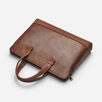 WILLIAMPOLO – porte-documents Vintage en cuir de vache véritable pour hommes, sac à main de bureau, grande capacité, sac à documents pour ordinateur portable 15.6 pouces