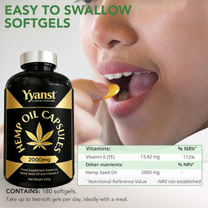 Cápsulas blandas de aceite de cáñamo de alta calidad CON VITAMINA E, APOYO INMUNITARIO, SALUD DE LA PIEL Y SALUD CARDÍACA - Product Image 5