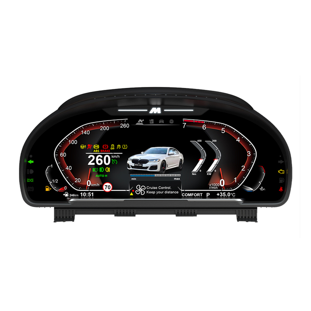 12.3'' LCD Digital Cluster for BMW 5/6/7 Series X3/X4/X5/X6  Smart Dashboard Instrument Panel Speedometer Vehicle Speed Display