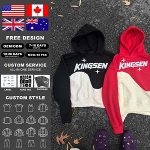 เสื้อฮู้ดดี้พิมพ์ลายกราฟิกปักตัวอักษรโลโก้แบบกำหนดเอง ผ้าคอตตอน 100% หนัก 420 กรัม ทรงหลวมไหล่ตก ดีไซน์เนอร์ ซับลิเมชั่น - Product Image 2