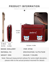 Dompet Kartun Slim Terbaru 2026 untuk Wanita, Dompet Pendek Kulit PU Lipat Dua dengan Resleting, Tempat Kartu, dan Jendela ID/Foto