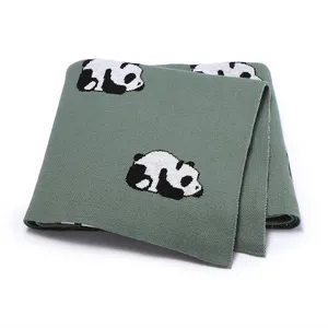 Hot Selling Mimixiong Soft Panda Pattern Cotton Baby Blanket Newborn Wearable Swaddle Blanket Baby Gift