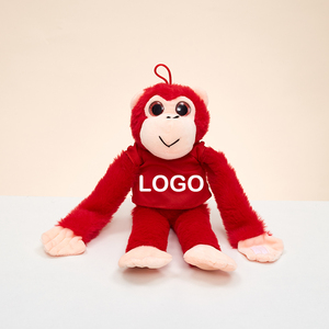 Mono de Peluche Rojo y Azul Personalizable con Camiseta con Logotipo, Decoración Colgante para Fiestas de Zoológico, Regalo Promocional con Eslogan - Product Image 4