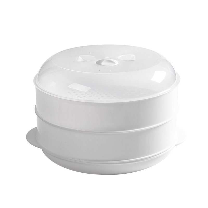 Household 3-layer  refrigerator refrigerated round plastic microwave steamer