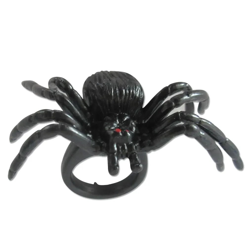 Halloween Spinne Partei Gefälligkeiten Kunststoff Schwarz Spinne Ringe