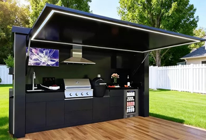 Cucina Esterna Moderna di Alta Qualità in Stile Fattoria con <span class=keywords><strong>Forno</strong></span> per Pizza e Griglia, Armadio in Acciaio Inox per Uso in Parchi - Product Image 2