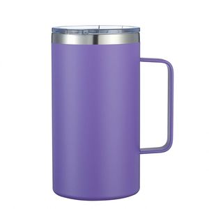 Custom High Quality 24Oz Office School Powder Coated Business Double Wall Vacuum Stainless Steel Tumbler Cup <b>Mug</b> With Handle - Product Image 4
