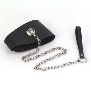 Juguetes sexuales de Bondage de cuero para hombre, <span class=keywords><strong>Collar</strong></span> de Bondage BDSM con cadena, Juguetes sexuales de esclavo fetiche, <span class=keywords><strong>Collar</strong></span> de cuello de Bondage para adultos - Product Image 2