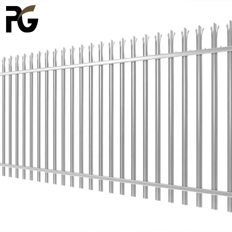 Avrupa tipi çelik çit eskrim siyah yeşil güvenlik koruması için satın çelik çit çit ferforje çit ve kapı