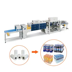 Fully Automatic Pure Bottle PE Film Shrink Tunnel Wrapping Packing Machine Plant