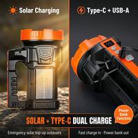 Linterna Láser Blanca de 2000M, Recargable Solar Tipo C, Foco LED con Pantalla Digital, Luz de Advertencia COB para Patrullaje y Camping