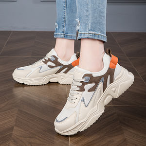 Nouveau blanc talons hauts baskets femmes grosses chaussures Wedge sport rose plate-forme <span class=keywords><strong>Tennis</strong></span> femme printemps automne chaussures à semelles épaisses - Product Image 2