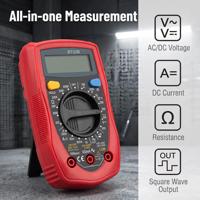 Multimètre numérique portable DT33D, testeur de tension AC/DC, de courant DC et de résistance, affichage rétroéclairé, fonction de maintien des données, test de diode, test de continuité, buzzer
