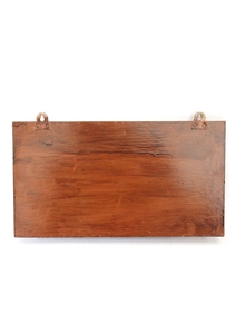 Traditional Handcrafted Wooden Wall Hanging Featuring <b>Elephant</b> and Human Figures Artwork with Intricate Carved Details for Entry - Product Image 2