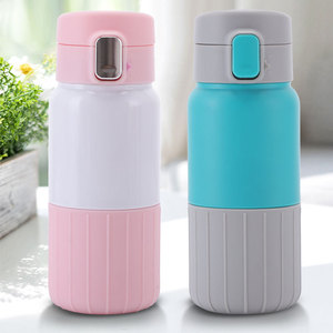 ขวดน้ำเด็กสำหรับเด็กไปโรงเรียน ป้องกันการรั่วซึม ปลอดสาร BPA เป็นมิตรกับสิ่งแวดล้อม ทำจากสแตนเลส พร้อมโลโก้ กระติกน้ำร้อนพร้อมปลอกซิลิโคน - Product Image 2