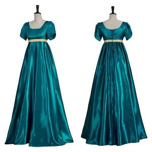 Robe de bal vintage en satin d'automne du XIXe siècle, taille empire, de la marque HP - Product Image 3