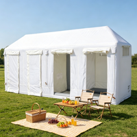 Tente de camping gonflable familiale imperméable et coupe-vent 4,8 m x 1,4 m x 2,4 m, installation rapide, avec pompe à air, pour les loisirs en plein air