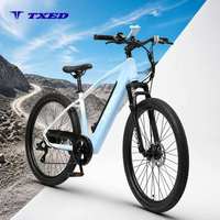 VTT électrique TXED très vendu, cadre en acier 27,5'', 7 vitesses, moteur arrière 36V 250W, batterie lithium 10,4Ah
