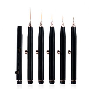Pincel de Uñas con Mango de Plástico Negro, Pincel Acrílico Retráctil para Arte de Uñas, Pincel Delineador de 5, 9, 12, 20, 25 mm - Product Image 1
