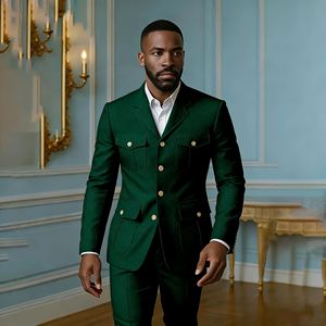 Elegante Completo <span class=keywords><strong>da</strong></span> <span class=keywords><strong>Uomo</strong></span> Kaki per Matrimonio, Lussuoso Abito a Due Pezzi con Giacca Monopetto e Pantaloni, Vestibilità Slim - Product Image 3