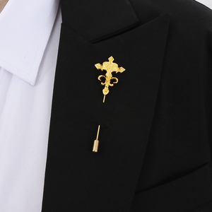 <span class=keywords><strong>Pin</strong></span> de Solapa Largo de Aleación con Flor-de-lis Vintage para Hombre, Broche Dorado/Plateado para Traje Formal, Accesorio de Joyería para Negocios, Bodas y Fiestas - Product Image 6