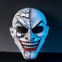 Masque d'horreur Halloween Funny Party COS Mask Full Face Scary Easter Zombie Head White Eyes Ghost Smile Yin Yang Face Clown Spider