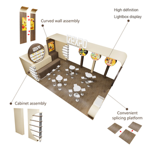 מהיר הרכבה התערוכה דוכן פרסום שמיש מחדש תצוגת פרסומת לעמוד מותג מודולרי מותאם אישית מסחרי עץ תצוגה לעמוד עבור יריד מזון - Product Image 3
