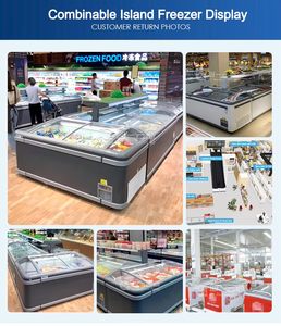 Commercial Horizontal Deep Island Freezer Glass <b>Door</b> Island Display Freezer Supermarket Freezer for Frozen Food - Product Image 5