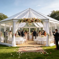 Grande Tente d'Événement Robuste avec Structure en Aluminium et Toile PVC, Taille Personnalisable de 6m à 60m, Capacité de 20 à 5000 Personnes, Résistante aux Intempéries, Quatre Saisons, Ignifuge