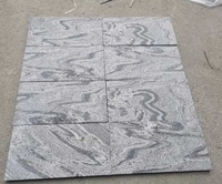 Granit gris ondulé personnalisé, granit gris naturel avec des veines noires et des veines blanches, carreaux muraux et de sol en granit gris