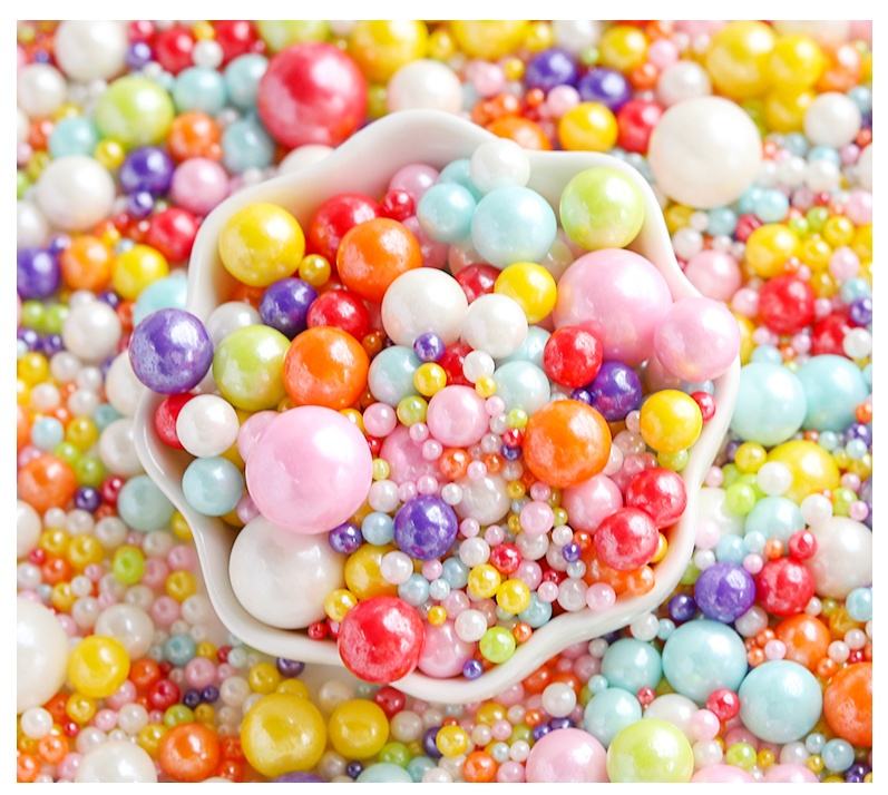 mixed pearls and colored beads