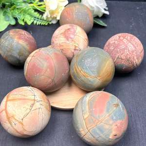 Sphère de pierres précieuses turquoise rouge cristal de haute qualité sphère de jaspe Cherry Creek pour la guérison - Product Image 1