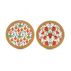 SOPORTE DE CERÁMICA Y CORCHO DIAM. Decoración Navideña de 20 cm de Alto y 1.5 cm de Grosor - Product Image 1