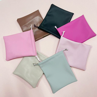 Pochette cadeau en cuir PU souple personnalisable ZXF 8*10 cm avec cordon de serrage pour le rangement des colliers