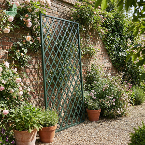 Griglia Rettangolare in Bambù Verde Scuro per <span class=keywords><strong>Giardino</strong></span>, Supporto per Piante Rampicanti, Pannello per Recinzione da Esterno, Robusto e Resistente alle Intemperie - Product Image 2