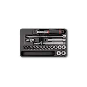 USAG - U05190743 <b>Ratchet</b> set, polygonal <b>sockets</b> and inserts (20 pcs.) - EAN 8001150028564 INDUSTRIAL MAINTENANCE - Product Image 1