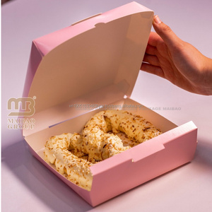 Panadería Café Embalaje Fácil Montaje Pretzel Caja de pastelería para Donut Panadería Embalaje Mochi Donut Box - Product Image 2