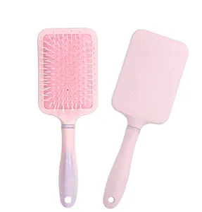 HEYAMO Natural Wheat Straw Eco Friendly Pink Brush Detangling Wet Hair Brush Massage Detangler Productos Para Cabello Spazzola