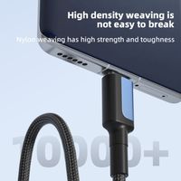 Câble de charge rapide Micro-USB 3A 60W en nylon bleu haute vitesse, très vendu, pour smartphones et tablettes