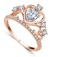 Bague Couronne Princesse en Moissanite, Argent Sterling 925, Zircon Blanc, Bagues de Promesse, Bague Tendance Boutique