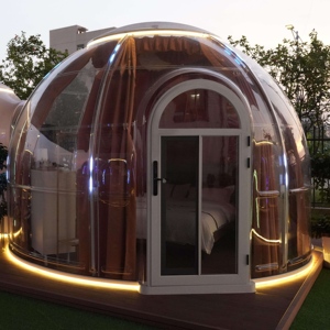 Tente de camping igloo de luxe à succès, maison modulaire en forme de <span class=keywords><strong>bulle</strong></span>, capsule transparente, dôme, <span class=keywords><strong>chambre</strong></span> préfabriquée verte pour - Product Image 3