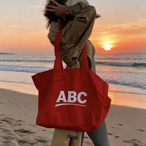 Sac fourre-tout en toile imprimé de logo personnalisé grand sac à provisions en toile de coton lavable fourre-tout de voyage promotionnel Style Designer Durable - Product Image 4