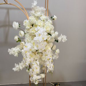 Decorazione Floreale Artificiale Bianca con Rose <span class=keywords><strong>e</strong></span> Fiori di Ciliegio per Sfondo Matrimoniale <span class=keywords><strong>e</strong></span> Palcoscenico, Direttamente dalla Fabbrica - Product Image 6